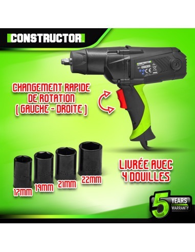 Boulonneuse à chocs 1100W - 450Nm- Constructor