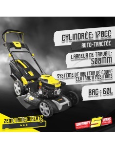 Tondeuse thermique tractée 170 CC - 51 CM 2