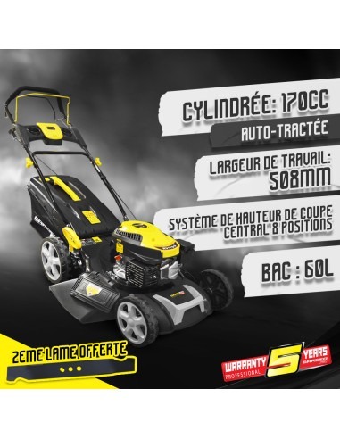 Tondeuse thermique tractée 170 CC - 51 CM