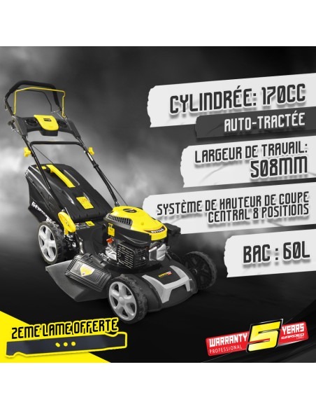 Tondeuse thermique tractée 170 CC - 51 CM
