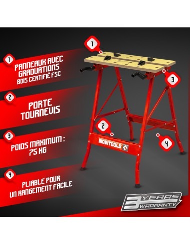 Etabli portable pliable - Movitools
