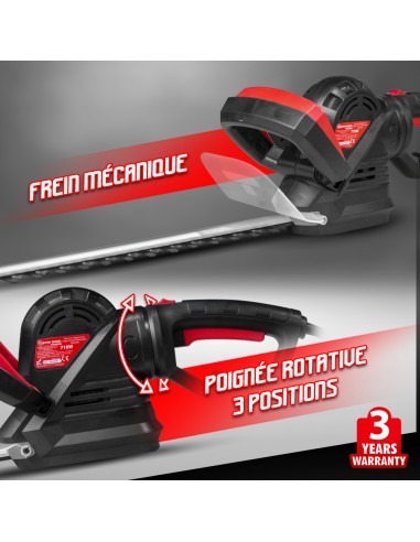 Taille haies électrique 710W - Lame 61cm - Poignée arrière