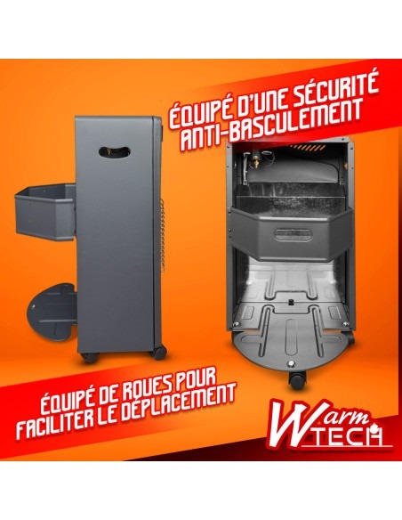 Chauffage gaz infrarouge sur roues 4.2KW - 3 positions - Warm