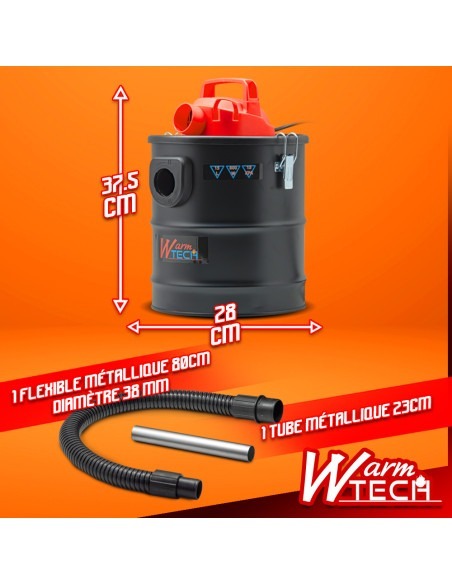 Vide cendres 800W - 15L - 15Kpa avec soufflerie - Filtre Hepa -