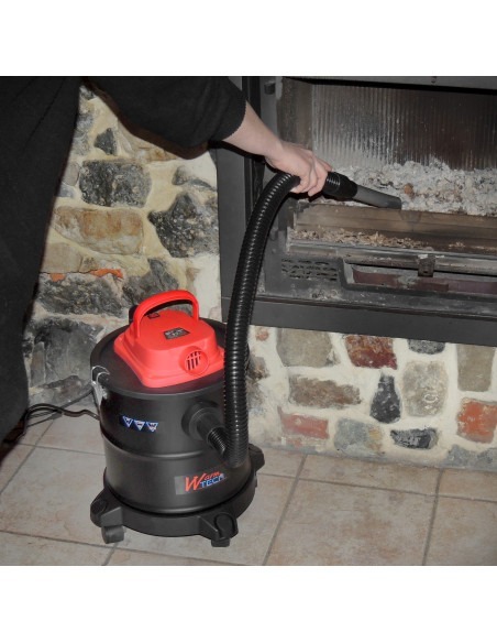 Vide cendres 1200W - 20L - 17Kpa avec soufflerie et roues -