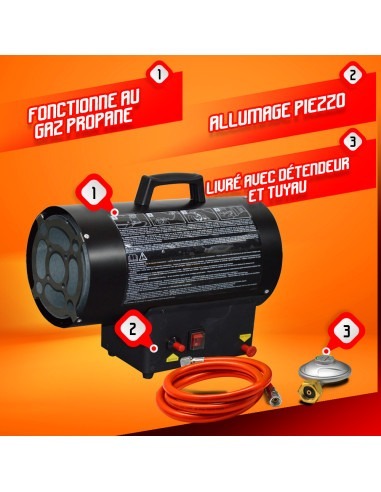 Canon à chaleur au gaz 10 KW/ 34120 Btu/H - Warm Tech