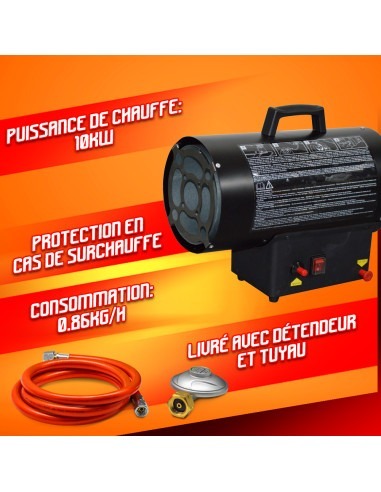 Canon à chaleur au gaz 10 KW/ 34120 Btu/H - Warm Tech