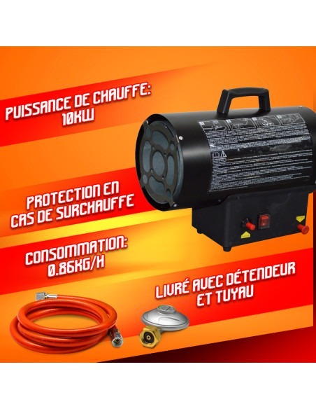 Canon à chaleur au gaz 10 KW/ 34120 Btu/H - Warm Tech