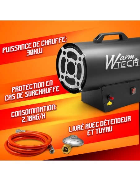 Canon à chaleur au gaz 30 KW/ 102360 Btu/H - Warm Tech