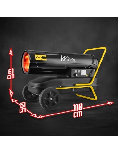 Canon à chaleur diesel 50 KW avec roues - Warmtech