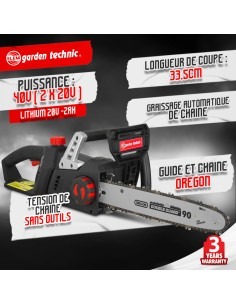 Tronçonneuse rechargeable 40V (2x20V) - Guide et chaîne Oregon 2