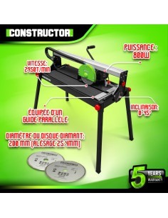 Coupe carrelages radial 800 W - 200mm - Longueur de coupe max 2