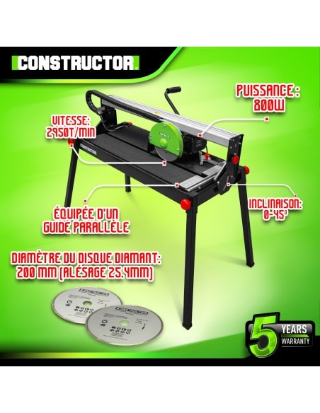 Coupe carrelages radial 800 W - 200mm - Longueur de coupe max