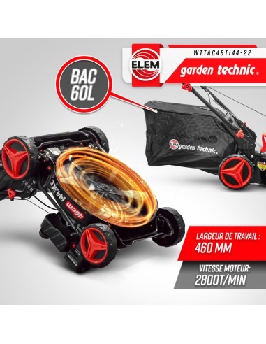 Tondeuse thermique autotractée 144.3cc - Largeur de coupe 46cm