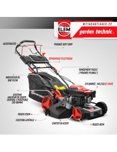 Tondeuse thermique autotractée 144.3cc - 46cm avec démarrage 2