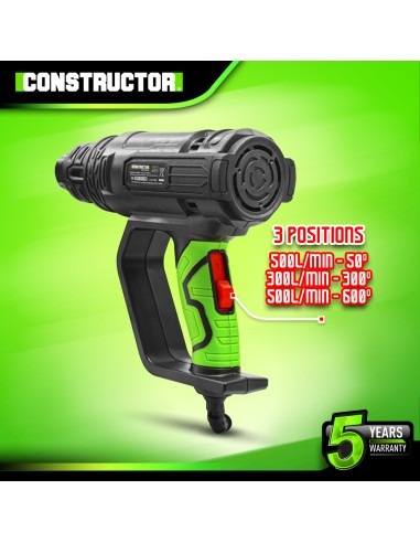 Décapeur thermique 2000W livré en coffret avec 4 accessoires -