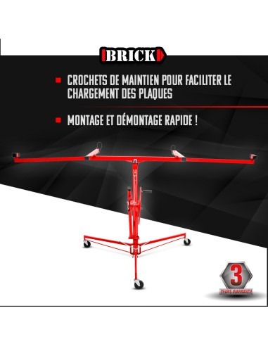 Lève plaques de plâtre - Poids max 70kg - Brick