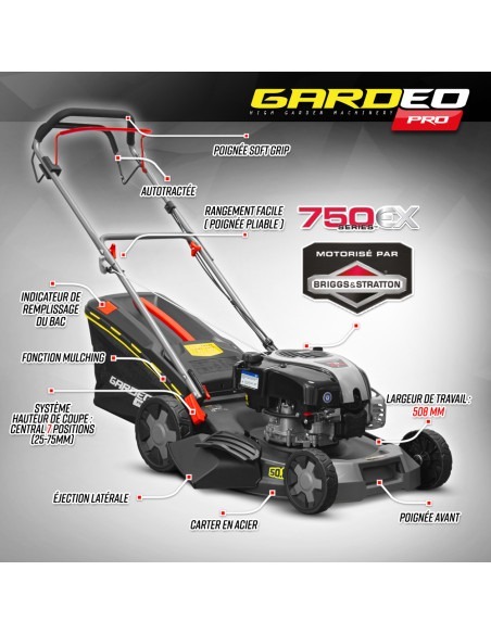 Tondeuse thermique tractée 161CC avec moteur Briggs and