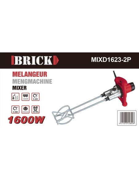 Mélangeur malaxeur électrique double 1600W - Brick