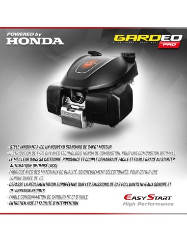 Tondeuse thermique tractée 167CC avec moteur Honda, mulching et