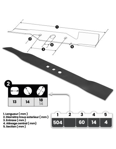 Lame de rechange pour tondeuse thermique 51cm