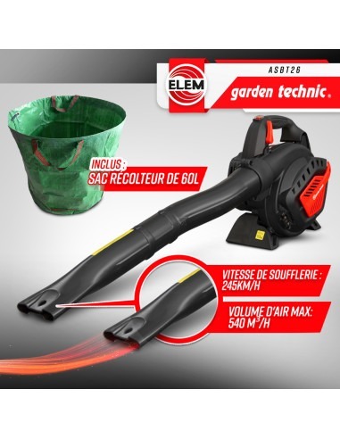Aspirateur souffleur broyeur thermique 25.4CC - Elem Garden
