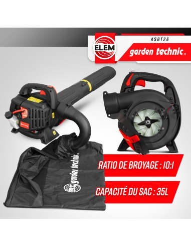 Aspirateur souffleur broyeur thermique 25.4CC - Elem Garden