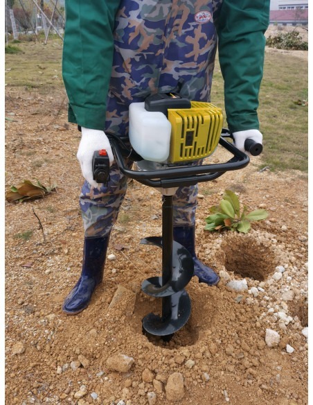 Tarière thermique 52CC + 3 mèches 100 - 150 et 200mm - Gardeo