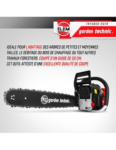 Tronçonneuse thermique 58CC - guide 50cm livrée avec 2 chaînes