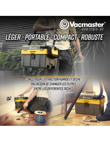 Aspirateur eau et poussières rechargeable 20V avec fonction