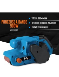Ponceuse à bande 900W 76x533mm - Work Men 2