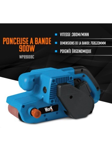 Ponceuse à bande 900W 76x533mm - Work Men
