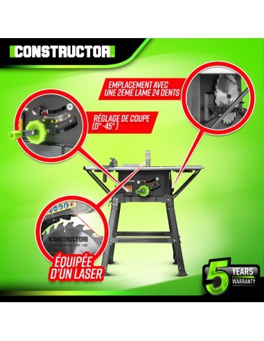 Table scie circulaire 2000W - 254mm - Livrée avec 2 lames (24