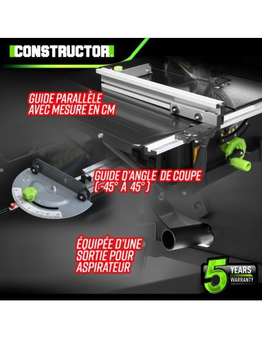 Table scie circulaire 2000W - 254mm - Livrée avec 2 lames (24
