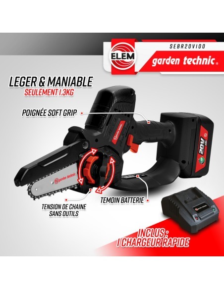 Tronçonneuse portative rechargeable 20V - Livrée avec batterie