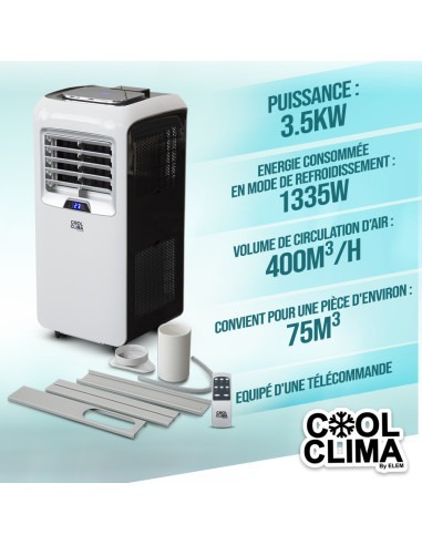 Climatiseur mobile 12000BTU - 3.5KW avec télécommande - Cool