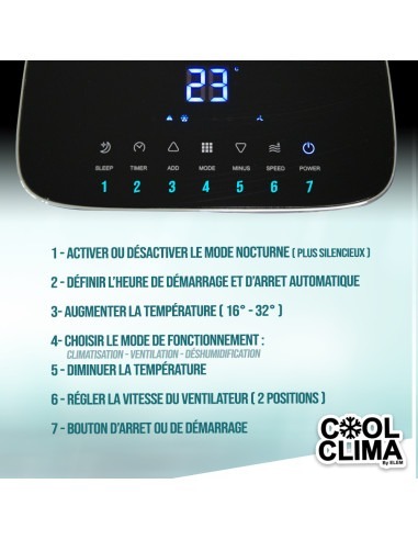 Climatiseur mobile 12000BTU - 3.5KW avec télécommande - Cool