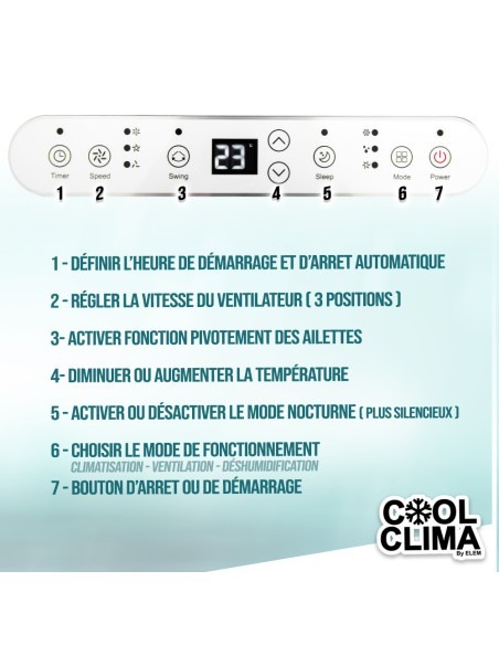 Climatiseur mobile 16000BTU - 4.7KW avec télécommande - Cool
