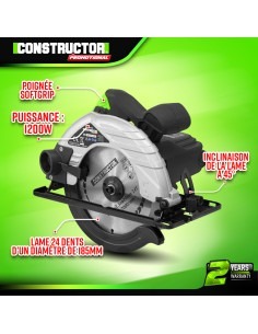 Scie circulaire 1200W avec lame de 185mm - Constructor 2