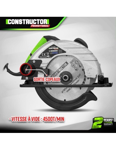 Scie circulaire 1200W avec lame de 185mm - Constructor