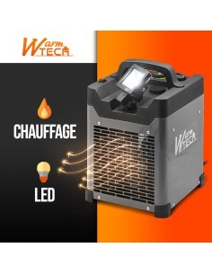 Chauffage d'atelier 3000W + USB + éclairage led - Warmtech 2