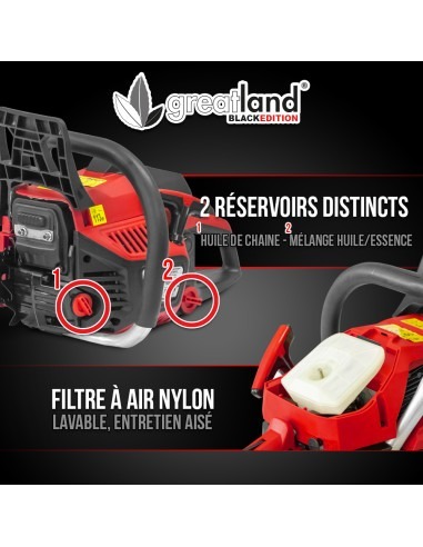 Tronçonneuse thermique 58CC - guide 51.5cm - Greatland Black