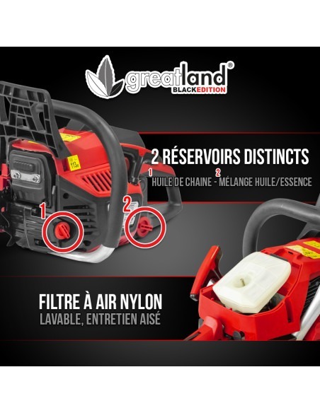 Tronçonneuse thermique 58CC - guide 51.5cm - Greatland Black