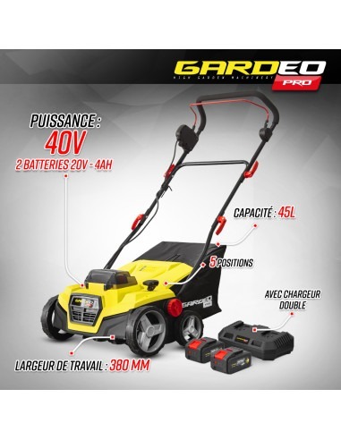 Balayeuse pour gazon synthétique sur batterie - 2 x 20V - 4Ah -