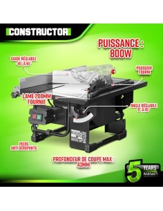 Scie circulaire sur table 800W - Lame 200mm 24 dents - 2