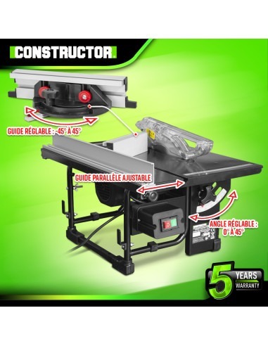 Scie circulaire sur table 800W - Lame 200mm 24 dents -