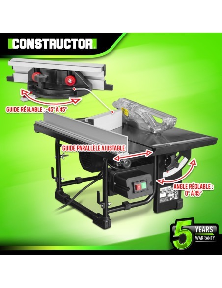 Scie circulaire sur table 800W - Lame 200mm 24 dents -