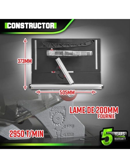 Scie circulaire sur table 800W - Lame 200mm 24 dents -