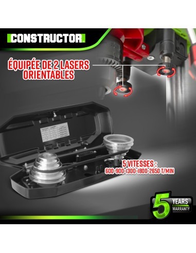 Perceuse à colonne 350W avec étau et laser - 13mm - 5 vitesses