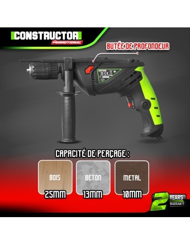 Perceuse percussion 710W - Mandrin autoserrant 13mm -